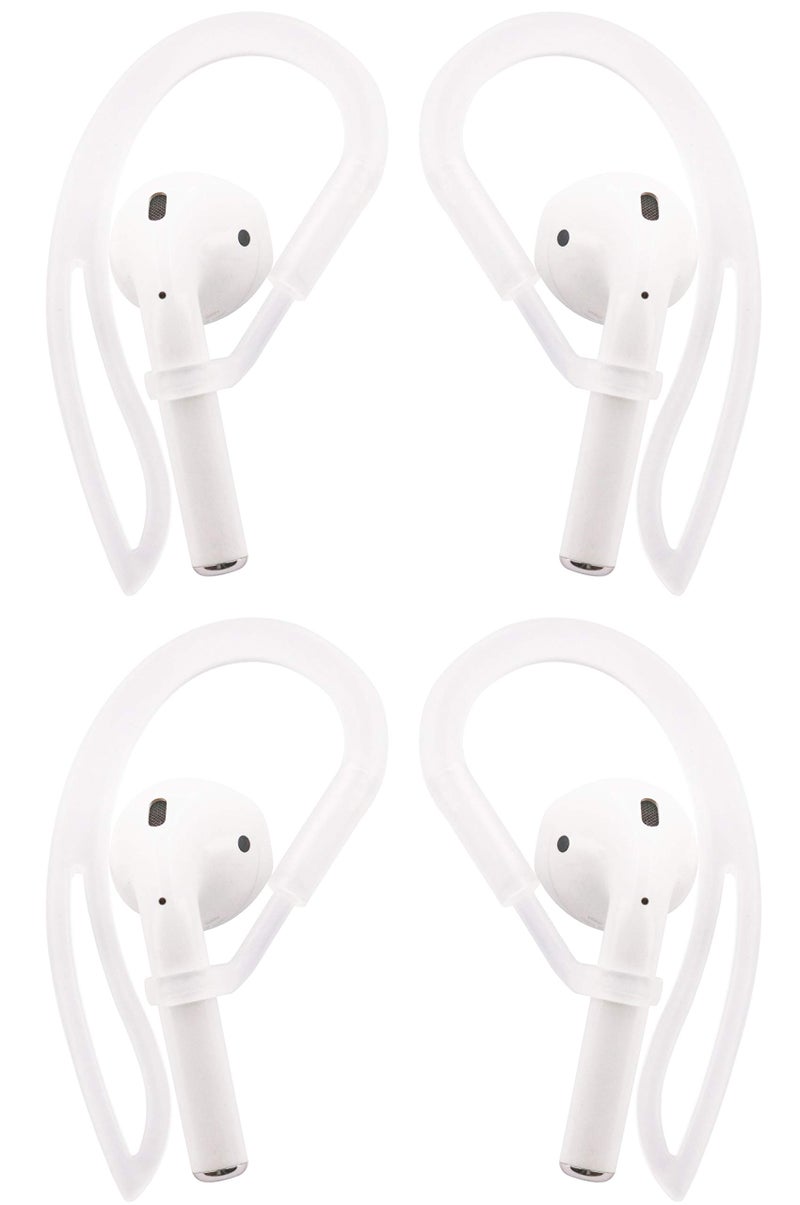 ALXCD Earhooks Ear Loop Replacement for Airpod 1 & 2, 2 Pair Over-Ear Soft Silicone Ear Hooks[Anti Slip][Anti Lost], Fit for Airpod 1 Airpod 2 Headphone (Clear)